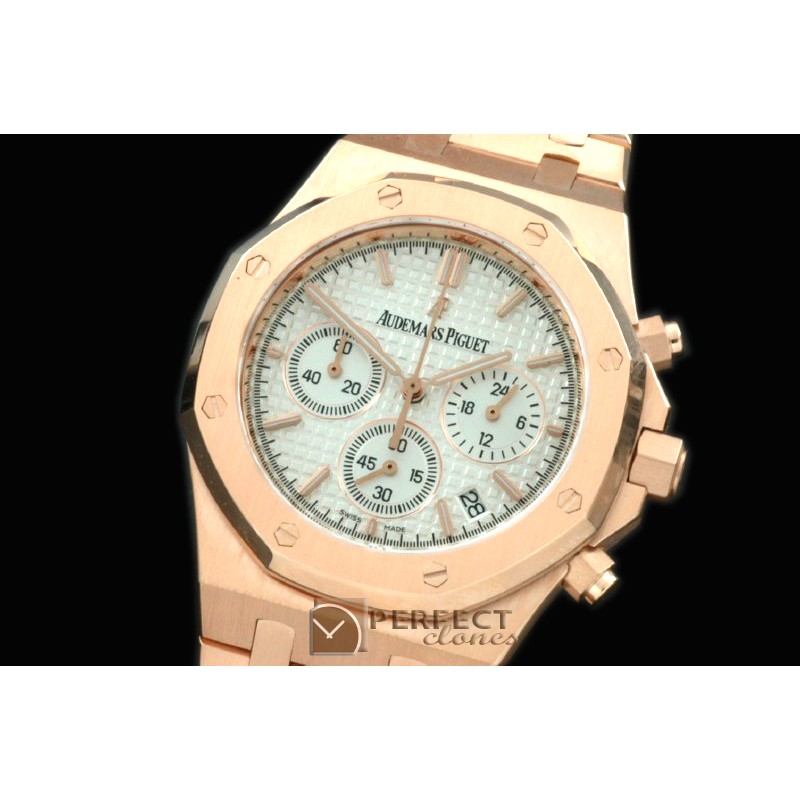 APROC02011 Royal Oak Chrono RG/RG White Jap OS2Quartz