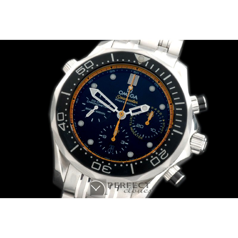 OM300M-402 Seamaster Pro 300M Chrono SS/SS Blk/Ylw A-7753
