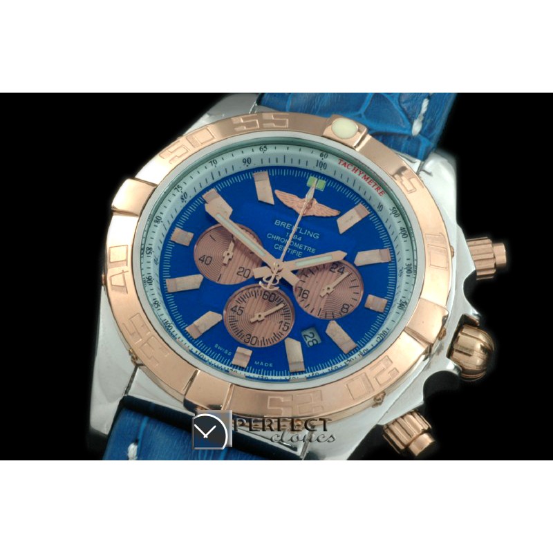 BLB01-30013L Chronomat B01 SS/YG/LE Blue Stick Jap OS2Qtz