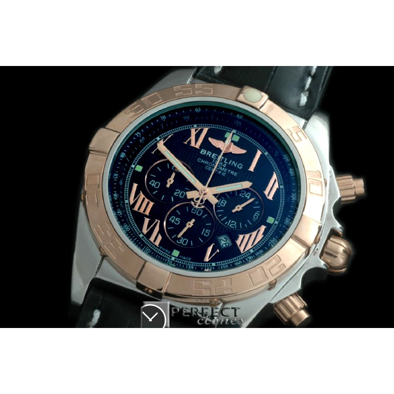 BLB01-30017L Chronomat B01 SS/YG/LE Black Roman Jap OS2Qtz