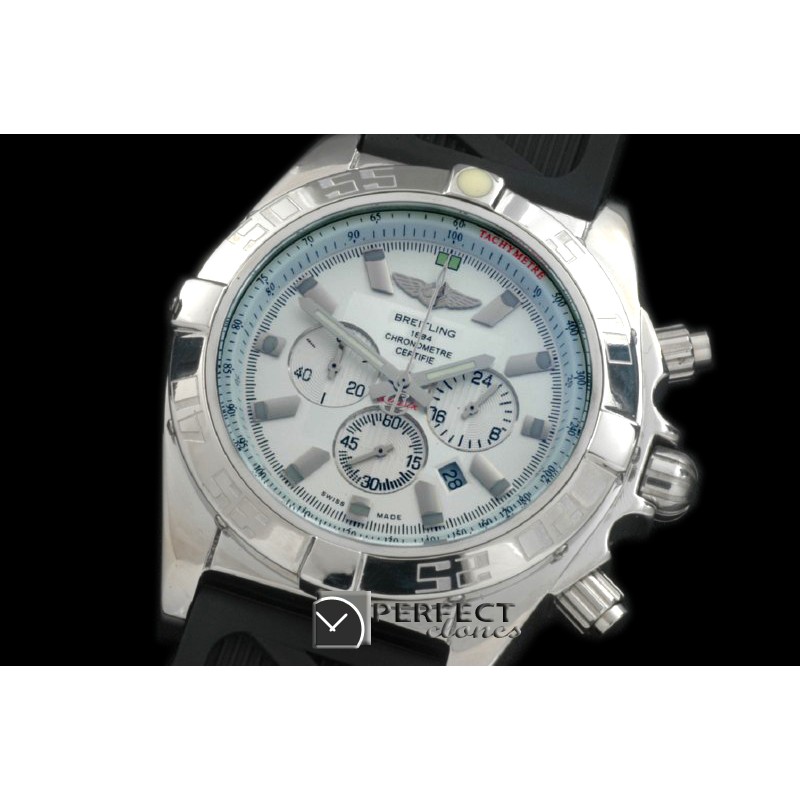 BLB01-30001R Chronomat B01 SS/RU White Stick Jap OS2Qtz