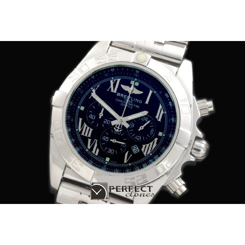 BLB01-30007S Chronomat B01 SS/SS Black Roman Jap OS2Qtz