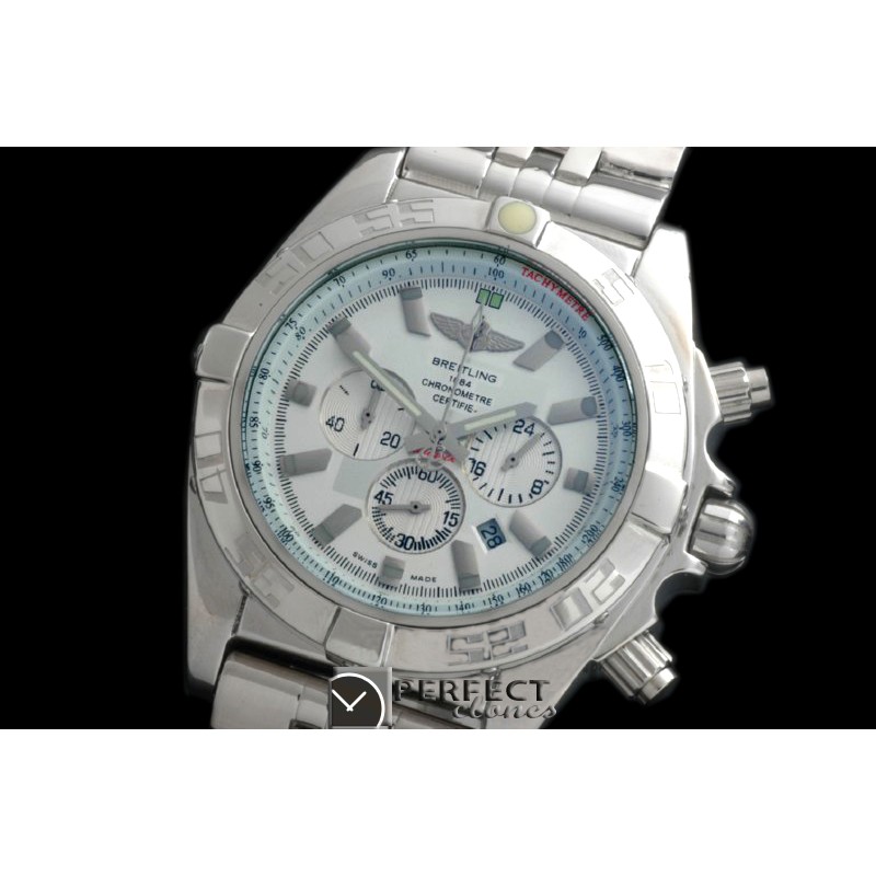 BLB01-30001S Chronomat B01 SS/SS White Stick Jap OS2Qtz