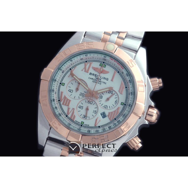 BLB01-30016S Chronomat B01 SS/YG TT White Roman Jap OS2Qtz