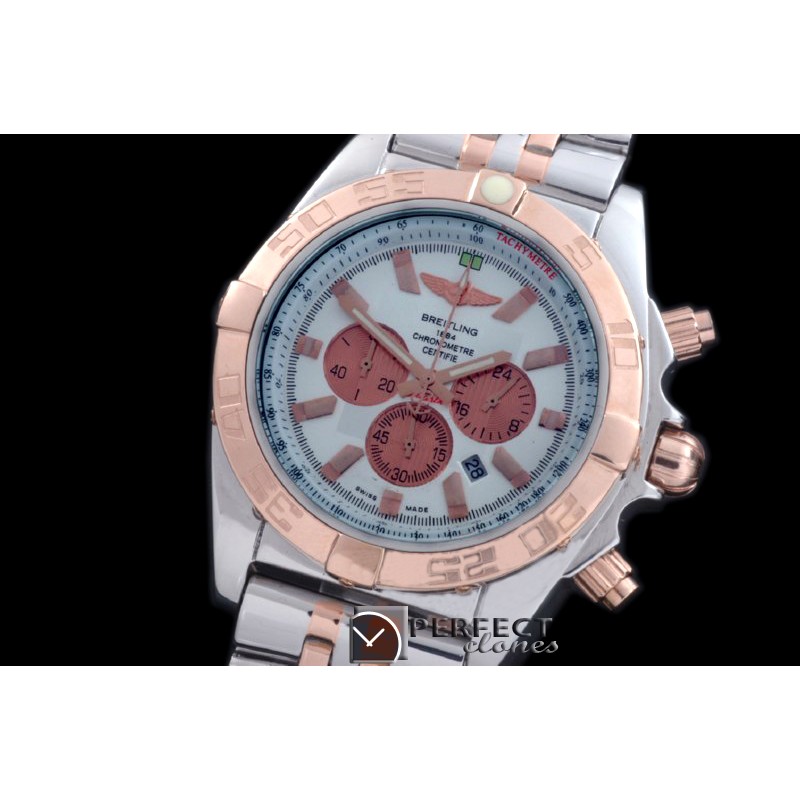 BLB01-30011S Chronomat B01 SS/YG TT White Stick Jap OS2Qtz