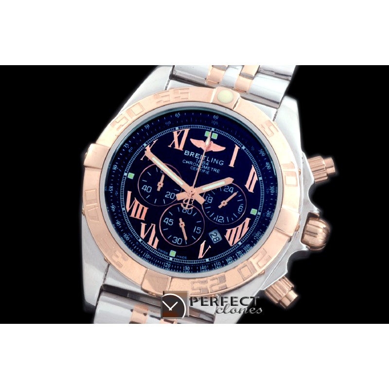 BLB01-30017S Chronomat B01 SS/YG TT Black Roman Jap OS2Qtz