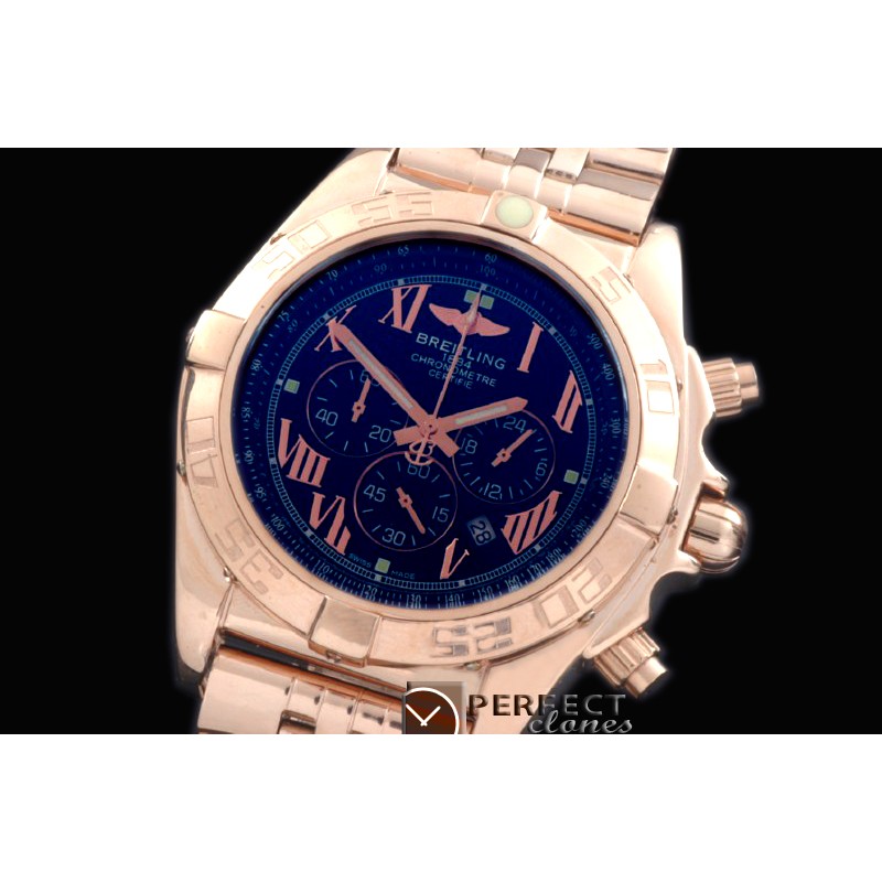 BLB01-30047S Chronomat B01 RG/RG Black Roman Jap OS2Qtz