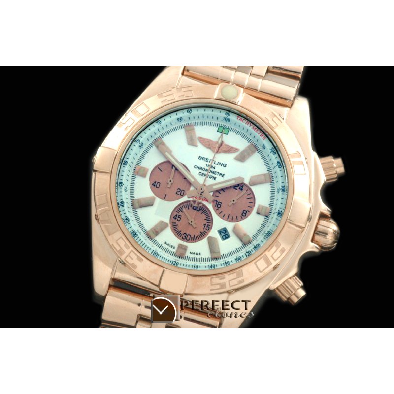 BLB01-30041S Chronomat B01 RG/RG White Stick Jap OS2Qtz
