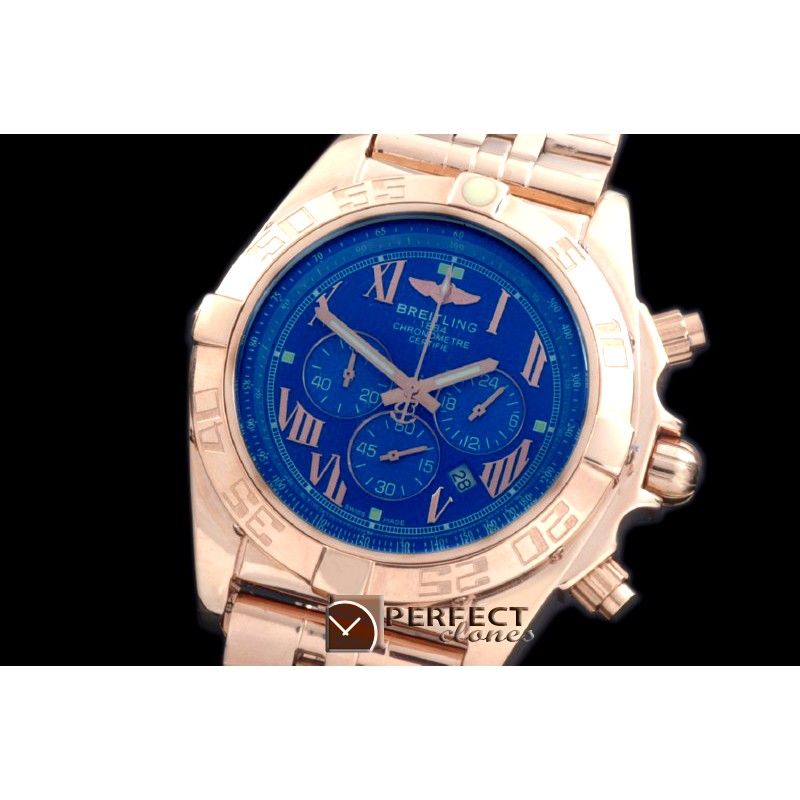 BLB01-30048S Chronomat B01 RG/RG Blue Roman Jap OS2Qtz