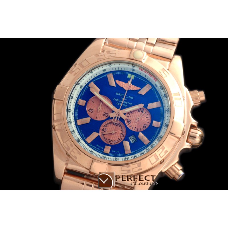 BLB01-30043S Chronomat B01 RG/RG Blue Stick Jap OS2Qtz