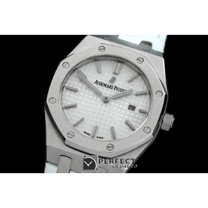 APLD01001A Royal Oak Ladies SS/LE White S-Qtz