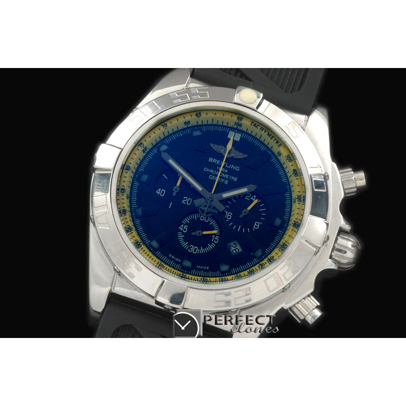 BLB01-40001R Chronomat B01 SS/RU Blue/Yellow Stick Jap OS2Qtz
