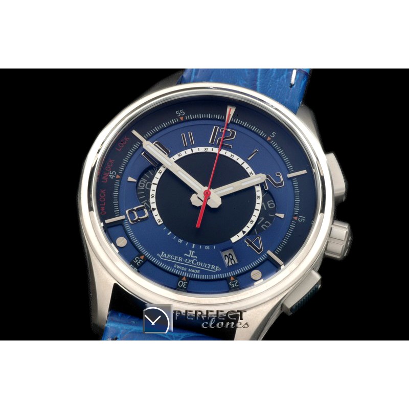 JL01033 Master Compressor Chrono SS/LE Blue Jap OS Chrono Quartz