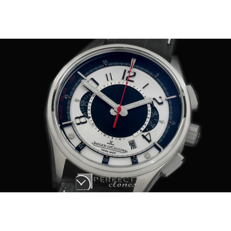 JL01031 Master Compressor Chron SS/LE White Jap OS Chrono Quartz