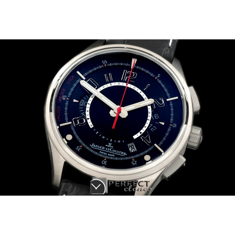 JL01032 Master Compressor Chrono SS/LE Black Jap OS Chrono Quart