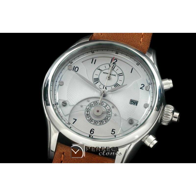 MB00501 Star Chrono SS/LE White Jap Qtz 0S20