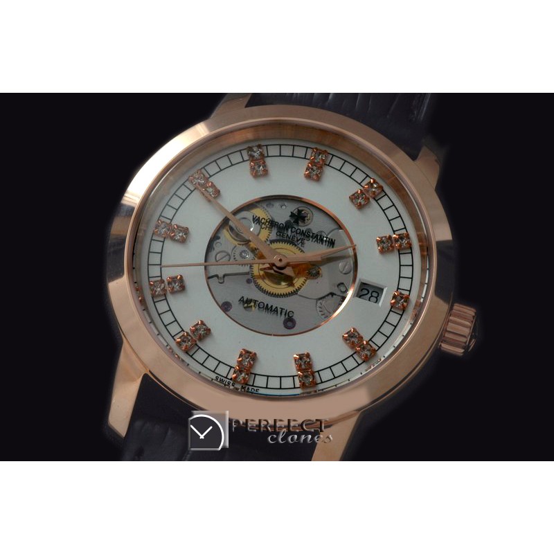 VC00518 Matte Skeleton Automatic RG/LE White Asian Eta 2824