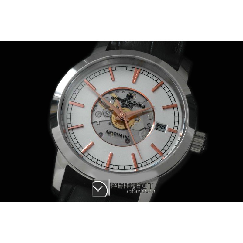 VC00502 Matte Skeleton Automatic SS/LE White Asian Eta 2824