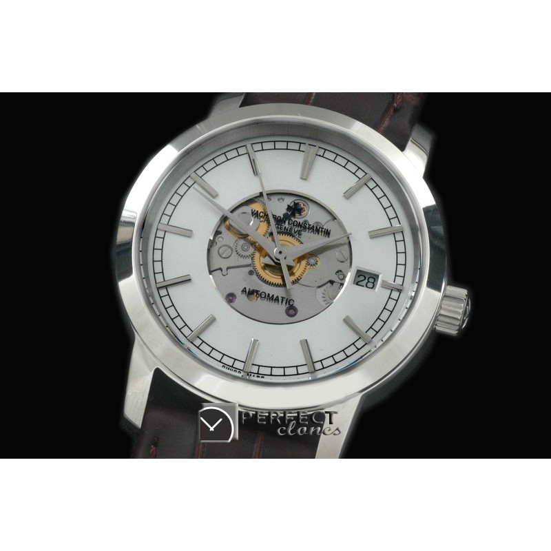 VC00501 Matte Skeleton Automatic SS/LE White Asian Eta 2824