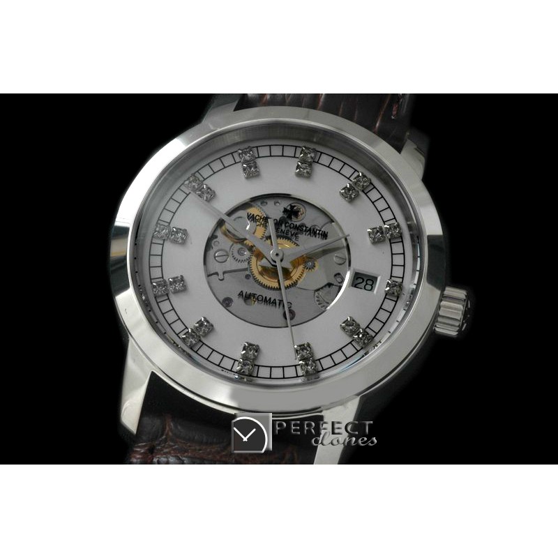 VC00506 Matte Skeleton Automatic SS/LE White Asian Eta 2824