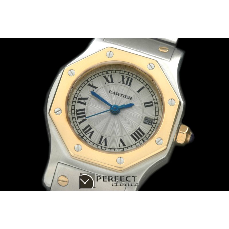 CARS70006 Ladies Original Santos SS/YG White Swiss Quartz