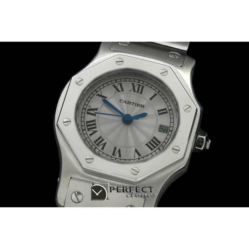 CARS70001 Ladies Original Santos SS/SS White Swiss Quartz