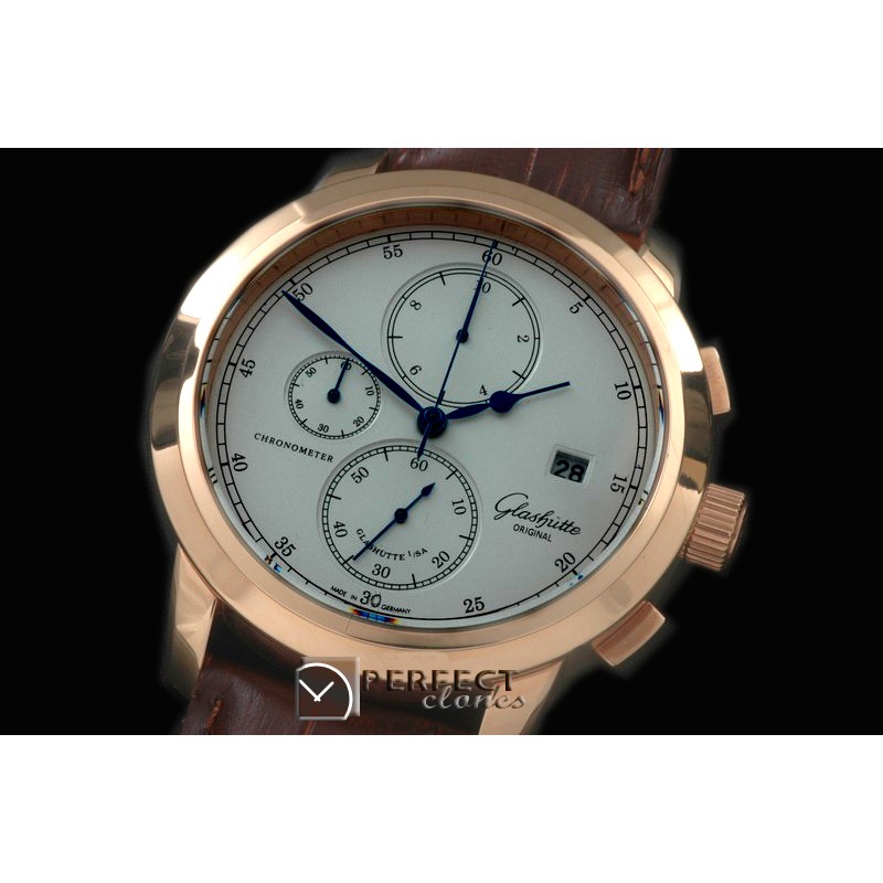 GL00086 Senator Chrono RG/LE White OS2Quartz