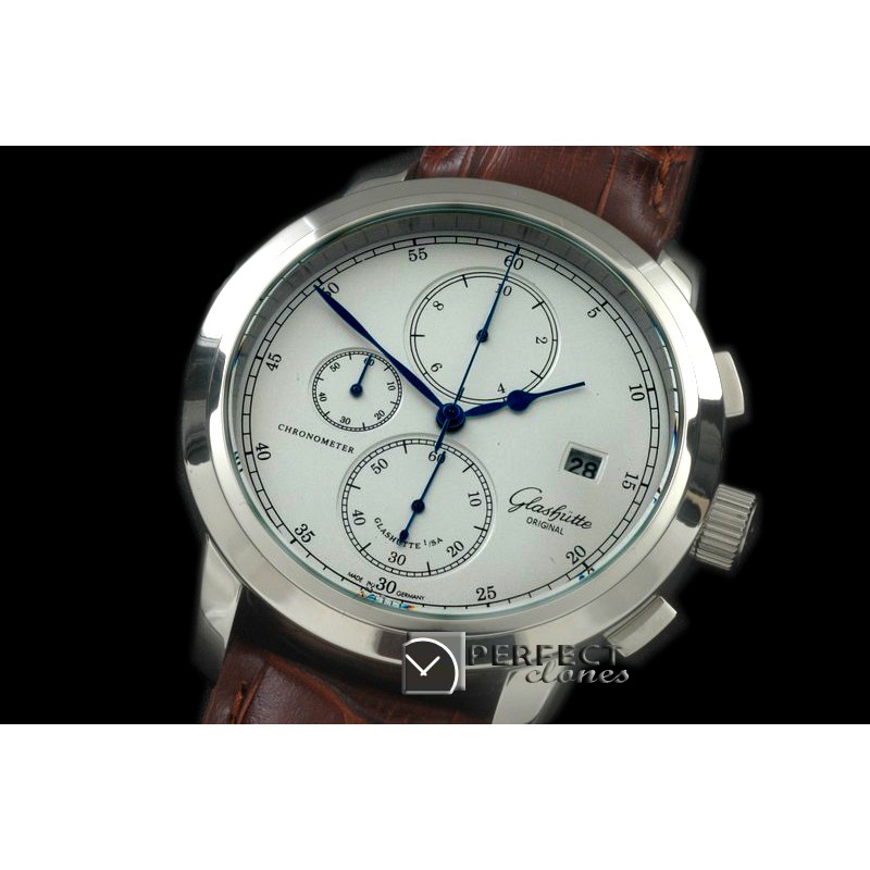 GL00081 Senator Chrono SS/LE White OS2Quartz