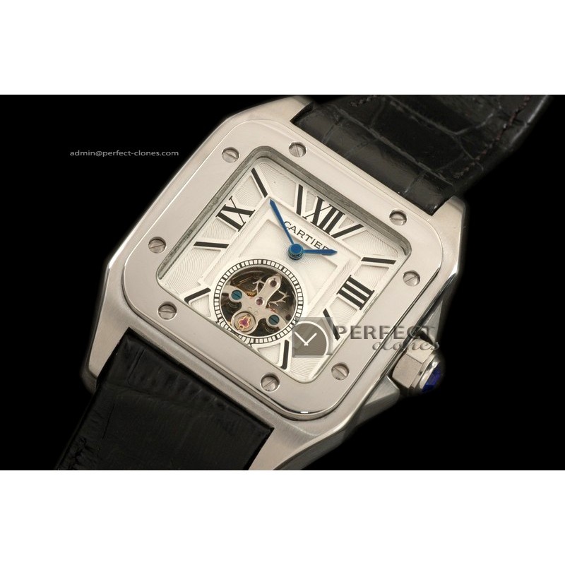 CARS10061 Santos 10Tourbillon SS/LE White Asian Manual 17J H/W