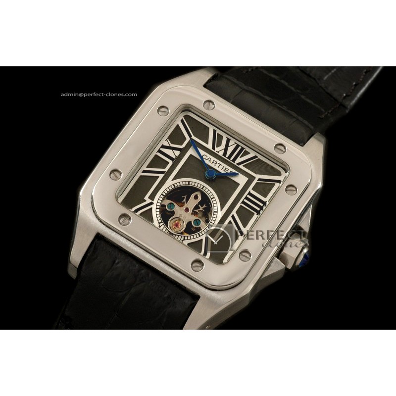 CARS10062 Santos 10Tourbillon SS/LE Black Asian Manual 17J H/W