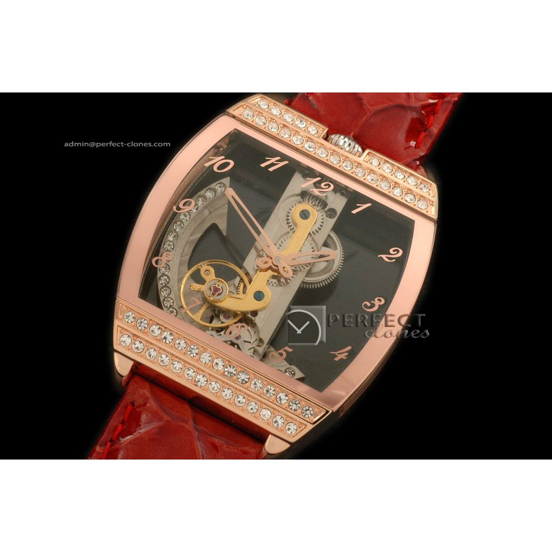 COGB10012 Golden Bridge RG/Diam/LE Asian Auto 2813 Skeleton