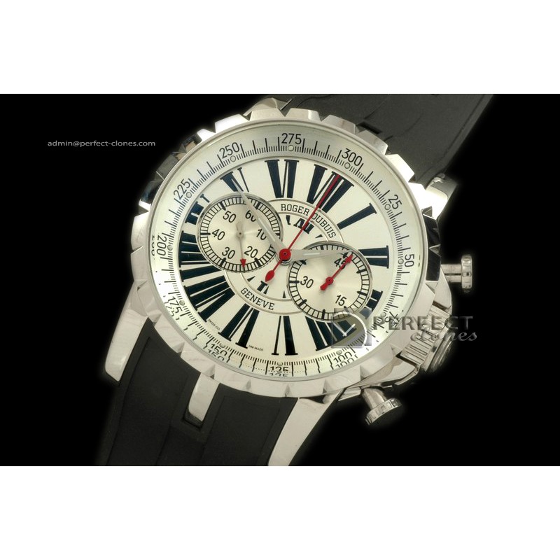 RD00104 Excalibur Chrono SS/RU White Manual HW Chrono