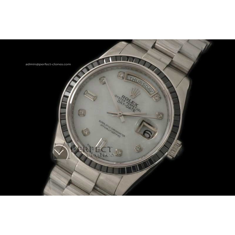 RLDDS01102 SS Black Ruby Bez Pres MOP White Diam Swiss Eta 2836-