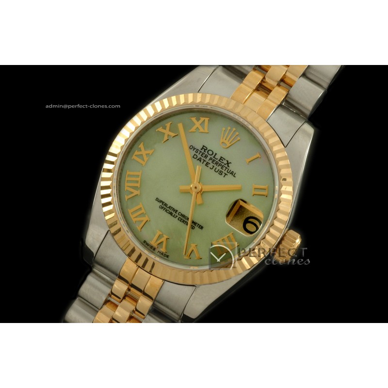 RDJmT10071 SS/YG Jubilee MOP L-Green Roman Swiss Eta 2836-2
