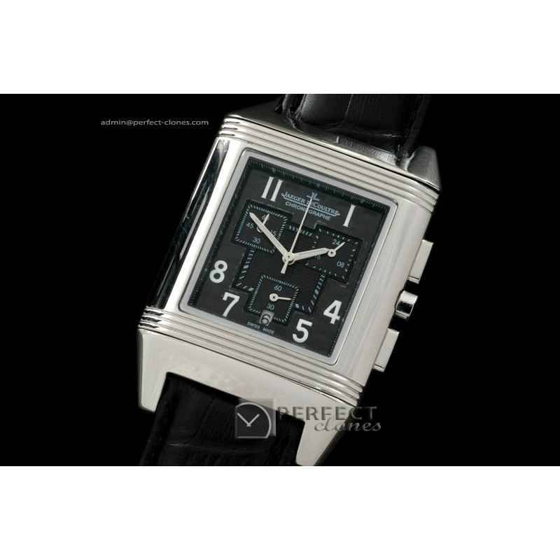 JL01062 Reverso Chronograph SS/LE Black Num Jap OS Chrono Quartz