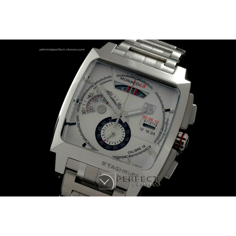 TGM10004 Monaco LS SS/SS White Jap Quartz Chrono