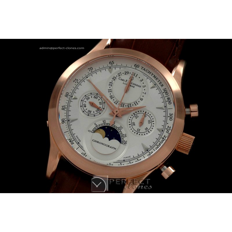 CFB10006 Moon Phase/Calender/Chrono RG/LE White Venus 75 H/W Mov