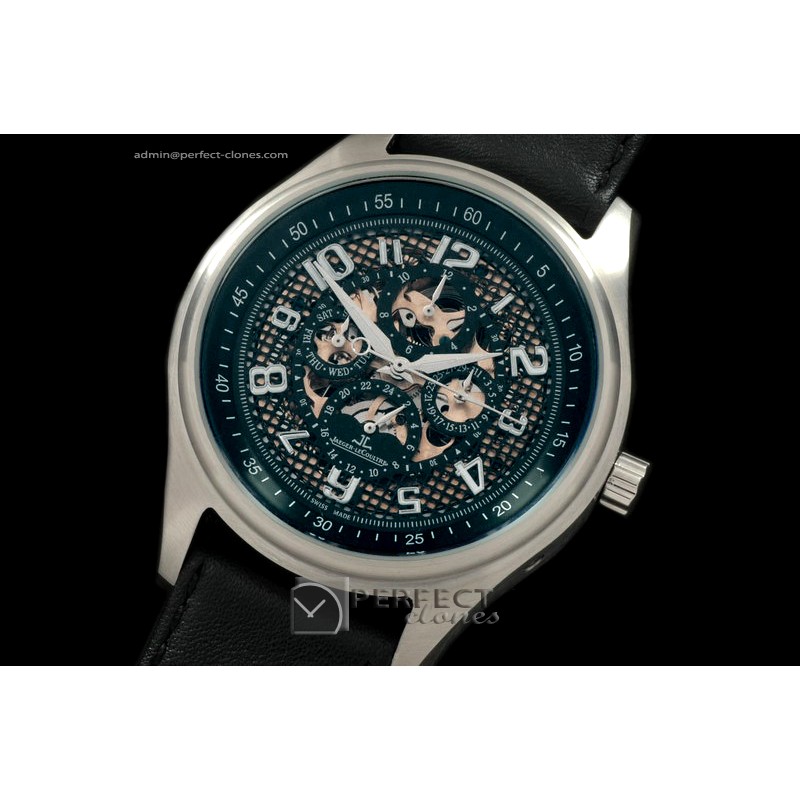 JLAM10013 Amvox Perpetual Calender SS/LE Black Asian 2813 23J