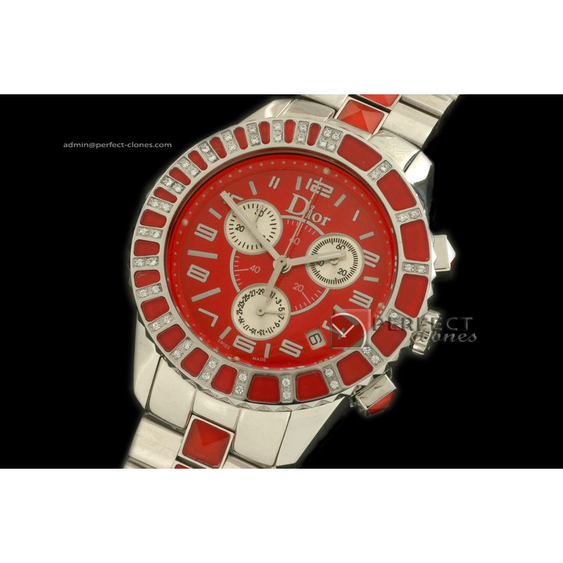 CD01006 Christal Jewellery Mid SS/SS Red Swiss Qtz c/w Boxset