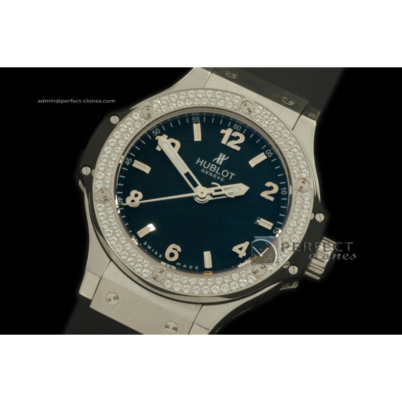 0HB38-10012 Big Bang 38mm SS/Ru Diam Bez Black Swiss Quart