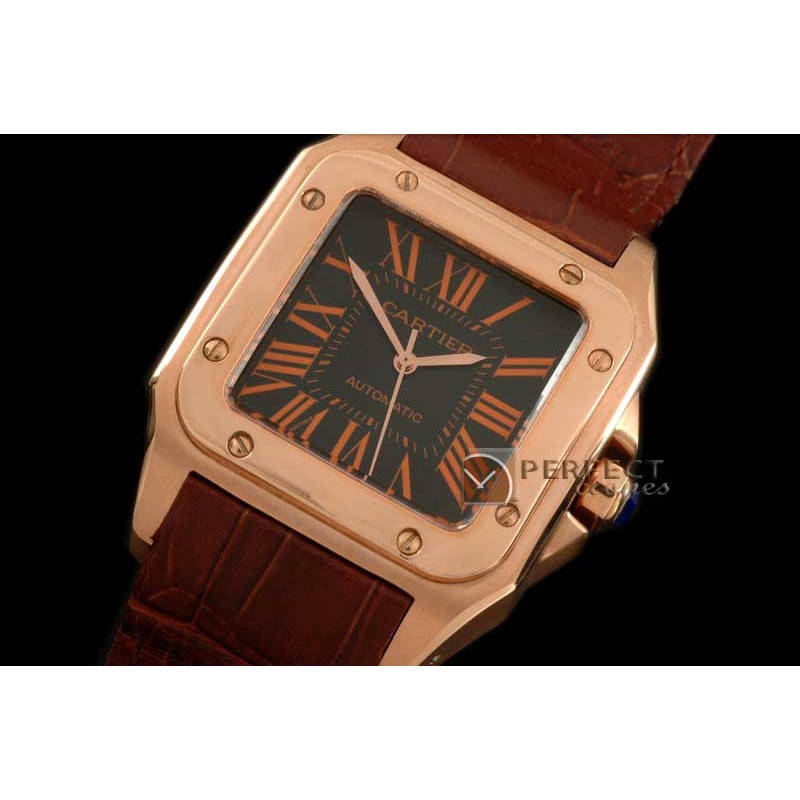 CARS10004 Santos 10Men RG/LE Black Swiss Eta 2824-2