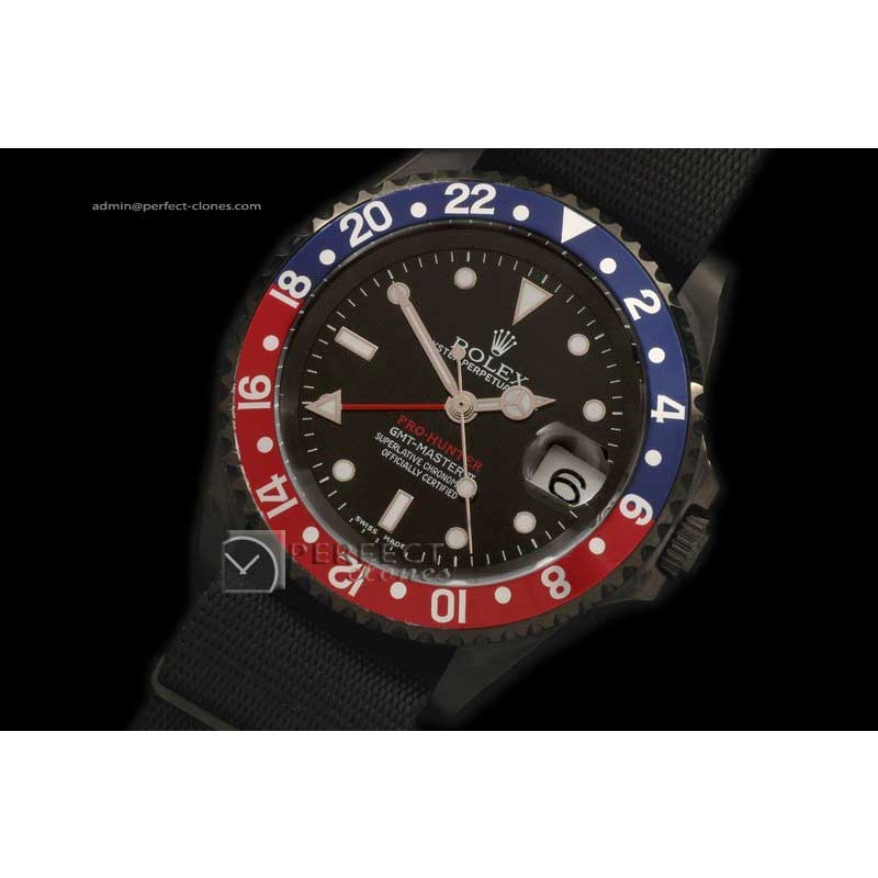 RLGPH10003 Pro Hunter GMT Master II PVD Blue/Red Bezel Swiss Eta