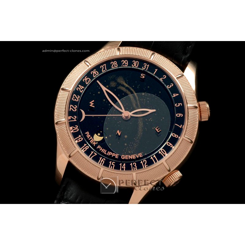 PPSM10012 Skymoon Automatic RG/LE Black Asian 2813 21J