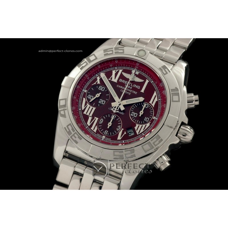 BLB01-10015 Chronomat B01 SS/SS Bugundy Roman A-77528800bph