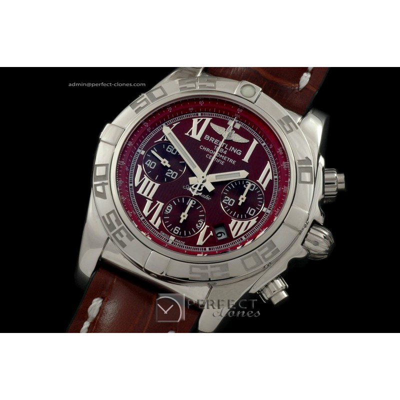 BLB01-10015L Chronomat B01 SS/LE Bugundy Roman A-77528800bph