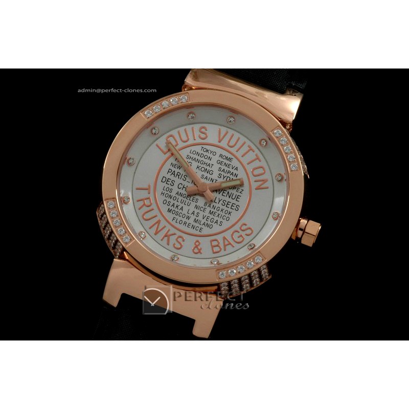 LVLTB10015 Ladies Tambour T/B RGLE White Diam Bez Jap Quartz