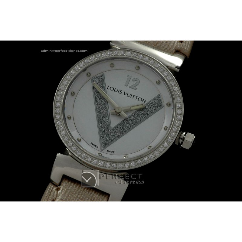 LVLV10014 Ladies Tambour V SSLE White Diam Bez Jap Quartz