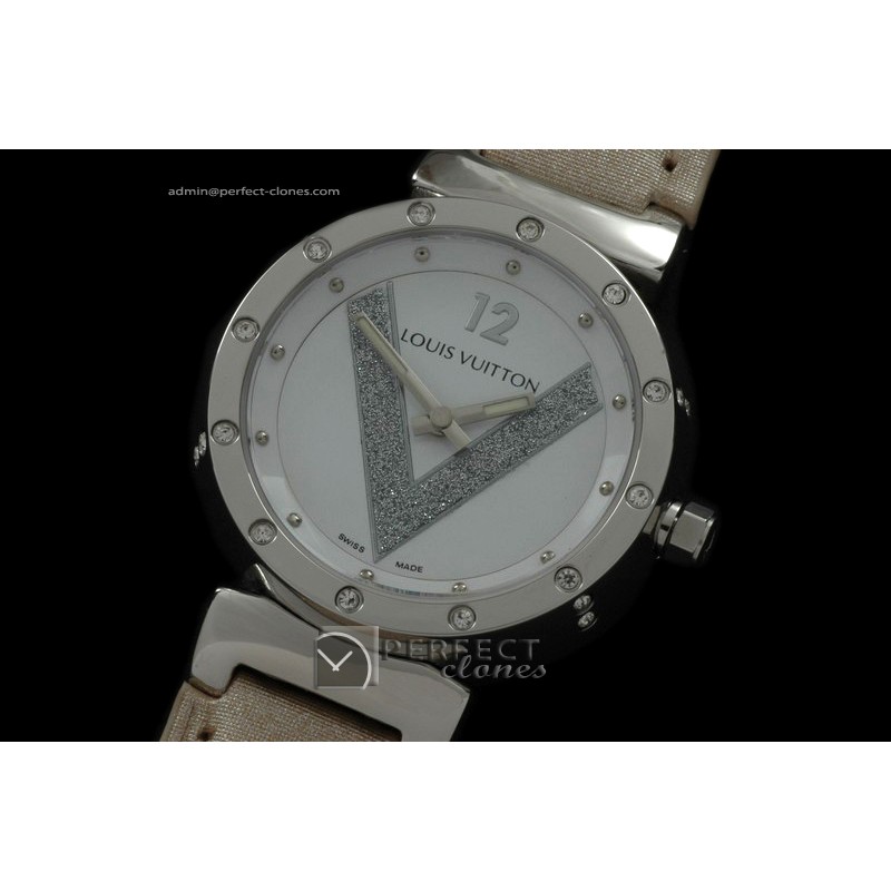 LVLV10013 Ladies Tambour V SSLE White Diam Bez Jap Quartz