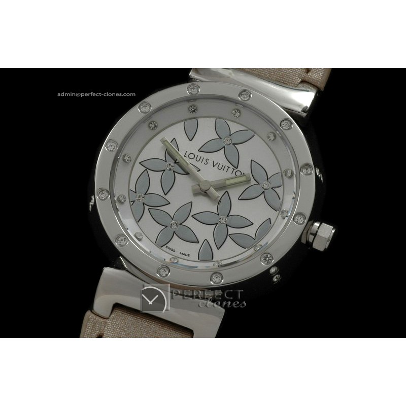 LVLE10003 Ladies Tambour Elegance SSLE White Diam Bez Jap Quartz