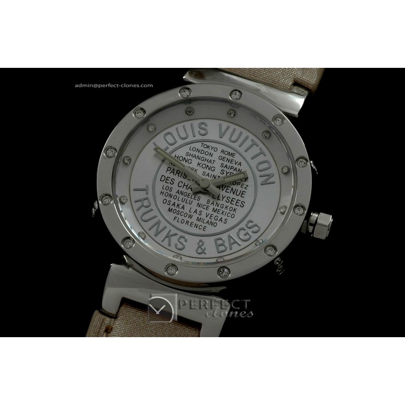 LVLTB10003 Ladies Tambour T/B SSLE White Diam Bez Jap Quartz